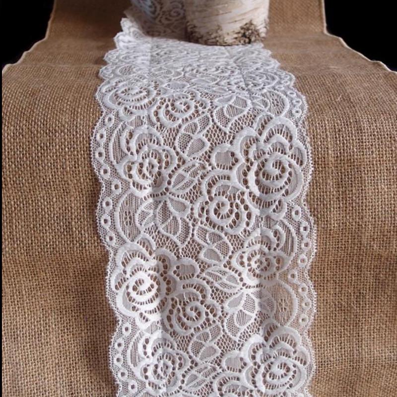  Vintage Burlap and Lace Style No.1 Table Runner (12 x 108) - AsianImportStore.com - B2B Wholesale Lighting and Decor