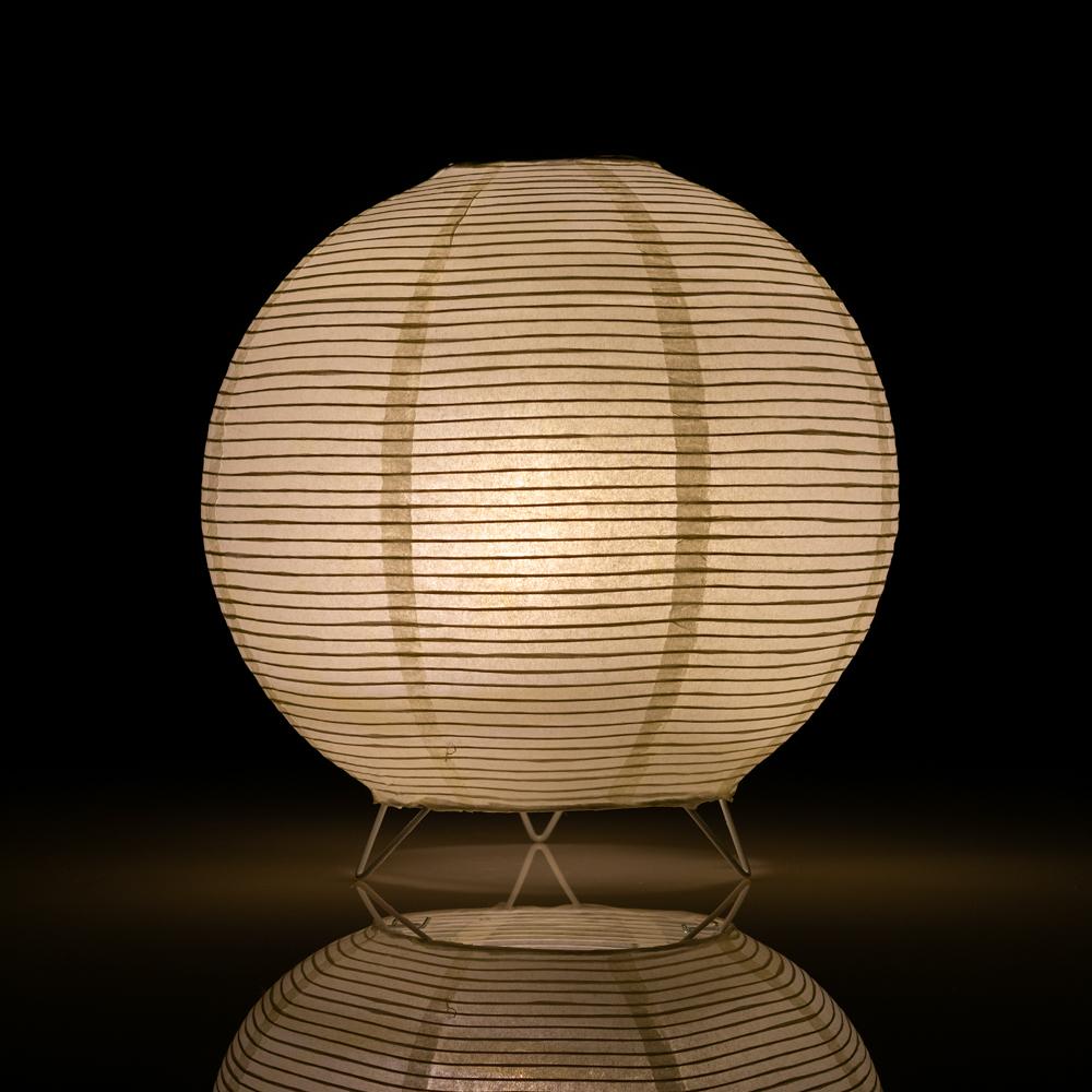 Beige/Ivory Round Centerpiece Candle Lantern w/ Fine Lines - AsianImportStore.com - B2B Wholesale Lighting and Decor
