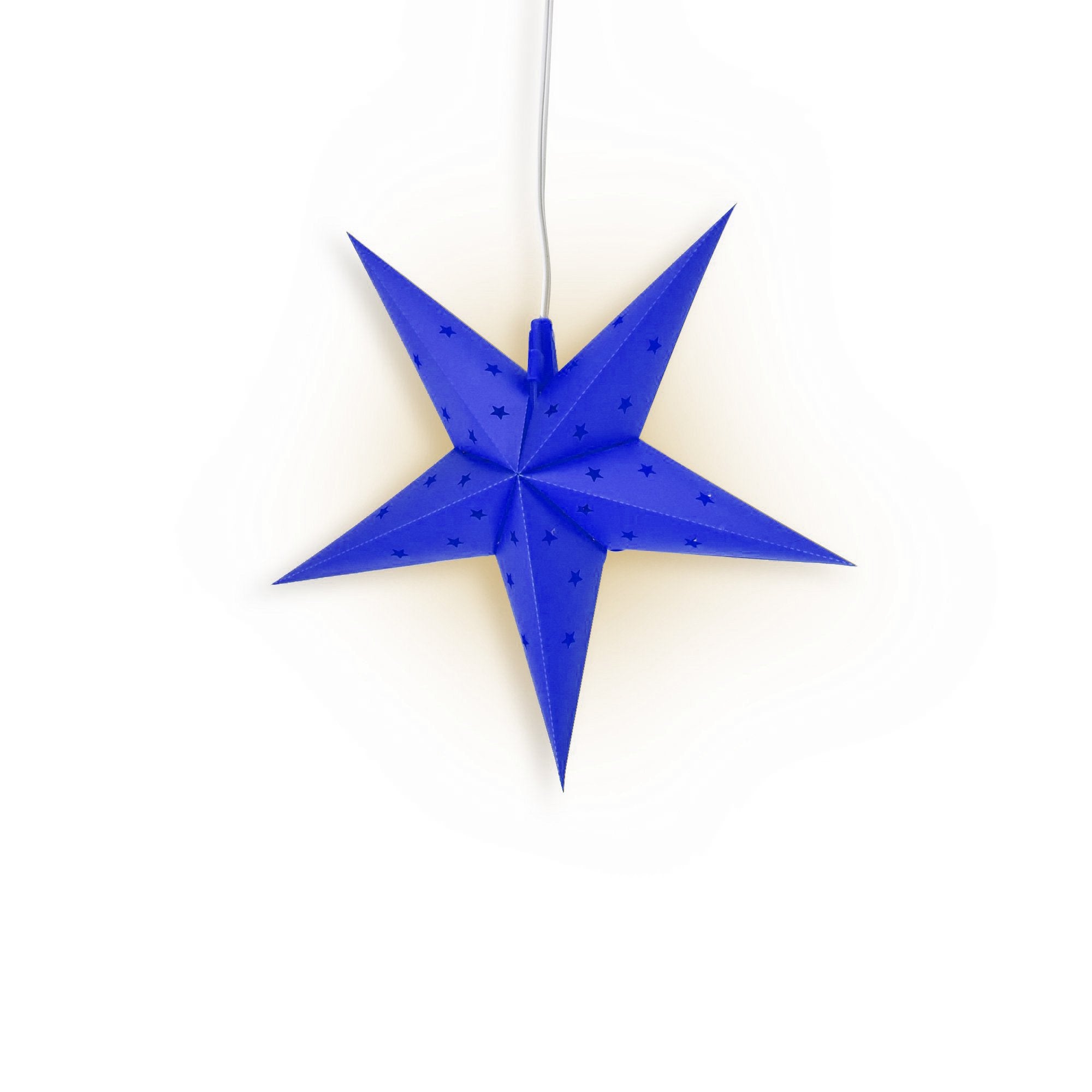 11" Dark Blue Weatherproof Star Lantern Lamp, Hanging Decoration (Shade Only)