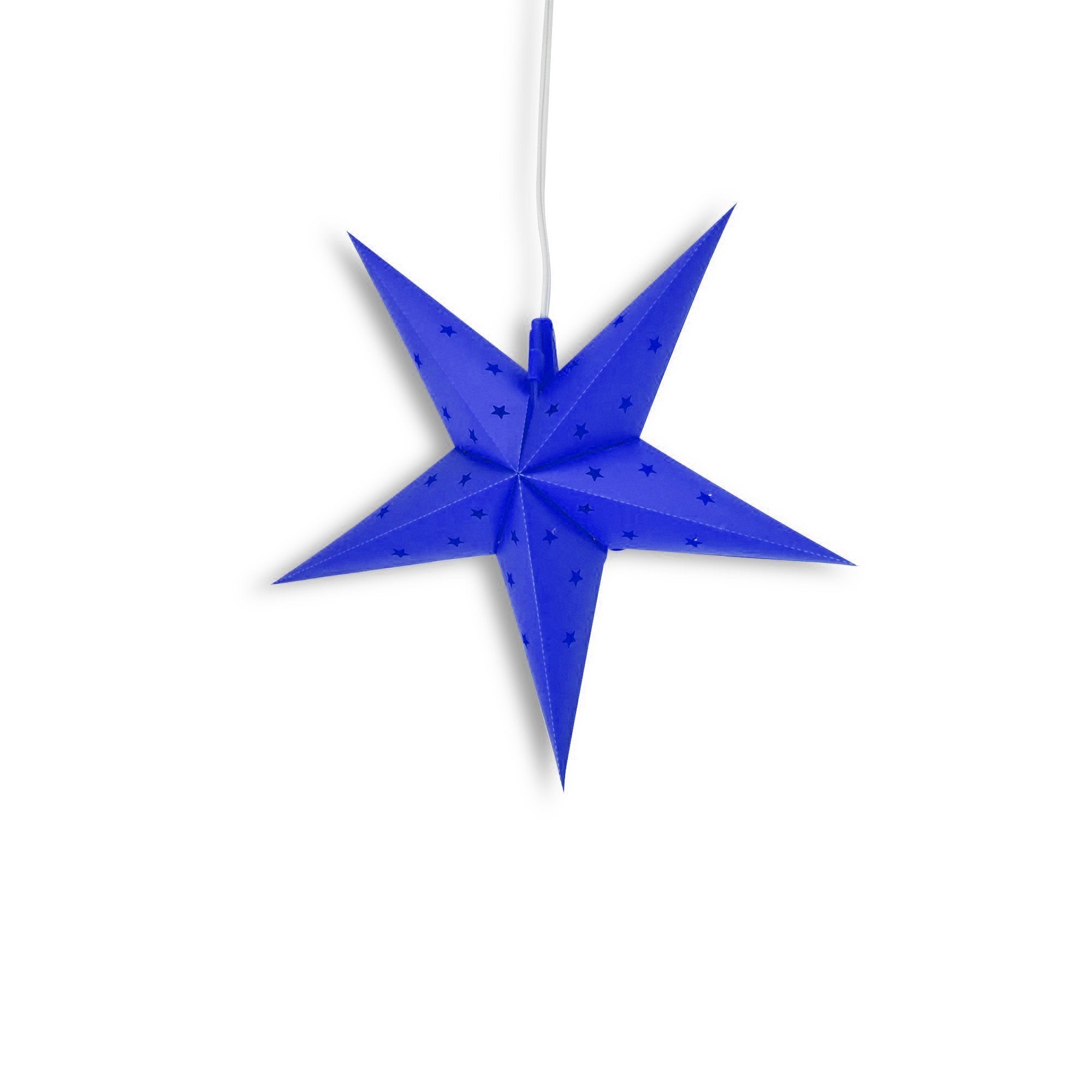 11" Dark Blue Weatherproof Star Lantern Lamp, Hanging Decoration (Shade Only)