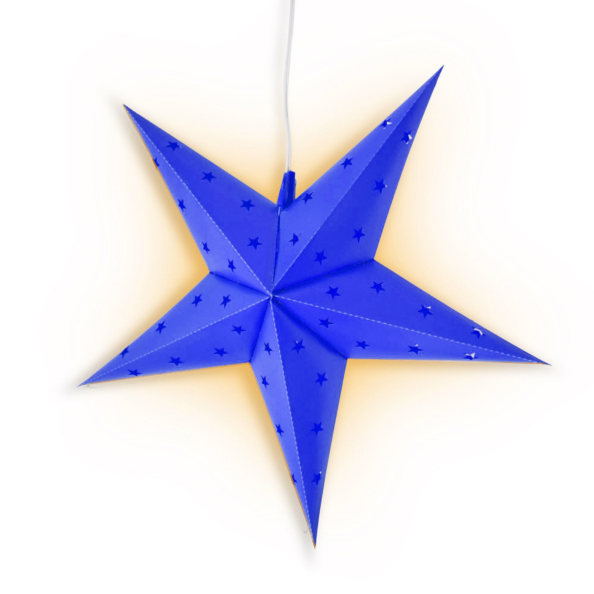 28" Dark Blue Weatherproof Star Lantern Lamp, Hanging Decoration (Shade Only)