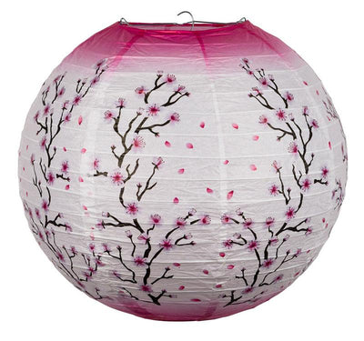 14" Pink Cherry Blossom Tree Japanese Paper Lantern - AsianImportStore.com - B2B Wholesale Lighting and Decor
