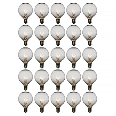 Clear 7-Watt Incandescent G50 Globe Light Bulbs, E12 Candelabra Base (28 PACK) - AsianImportStore.com - B2B Wholesale Lighting and Decor
