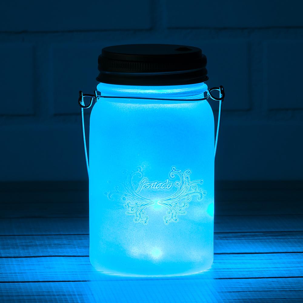  Fantado Regular Mouth Frozen Blue Mason Jar Luminaria Light w/ Hanging Blue Fairy LED Kit - AsianImportStore.com - B2B Wholesale Lighting and Decor