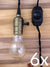 BULK PACK (6) Single Copper Socket Pendant Light Lamp Cord Kits w/ Dimmer Switch (11FT, Black Cloth) - AsianImportStore.com - B2B Wholesale Lighting and Decor