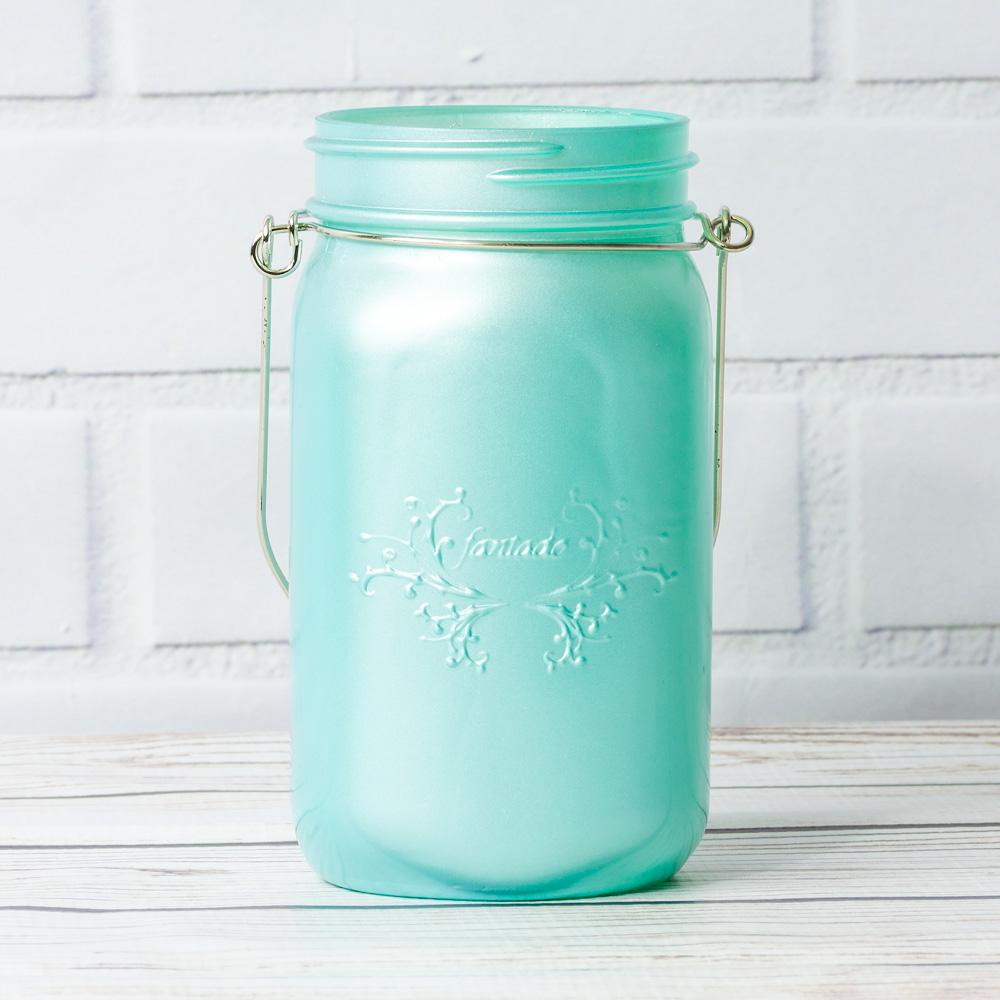  (24-Pack Master Case) Fantado Wide Mouth Frosted Frozen Blue Color Mason Jar w/ Handle, 32oz - AsianImportStore.com - B2B Wholesale Lighting and Decor