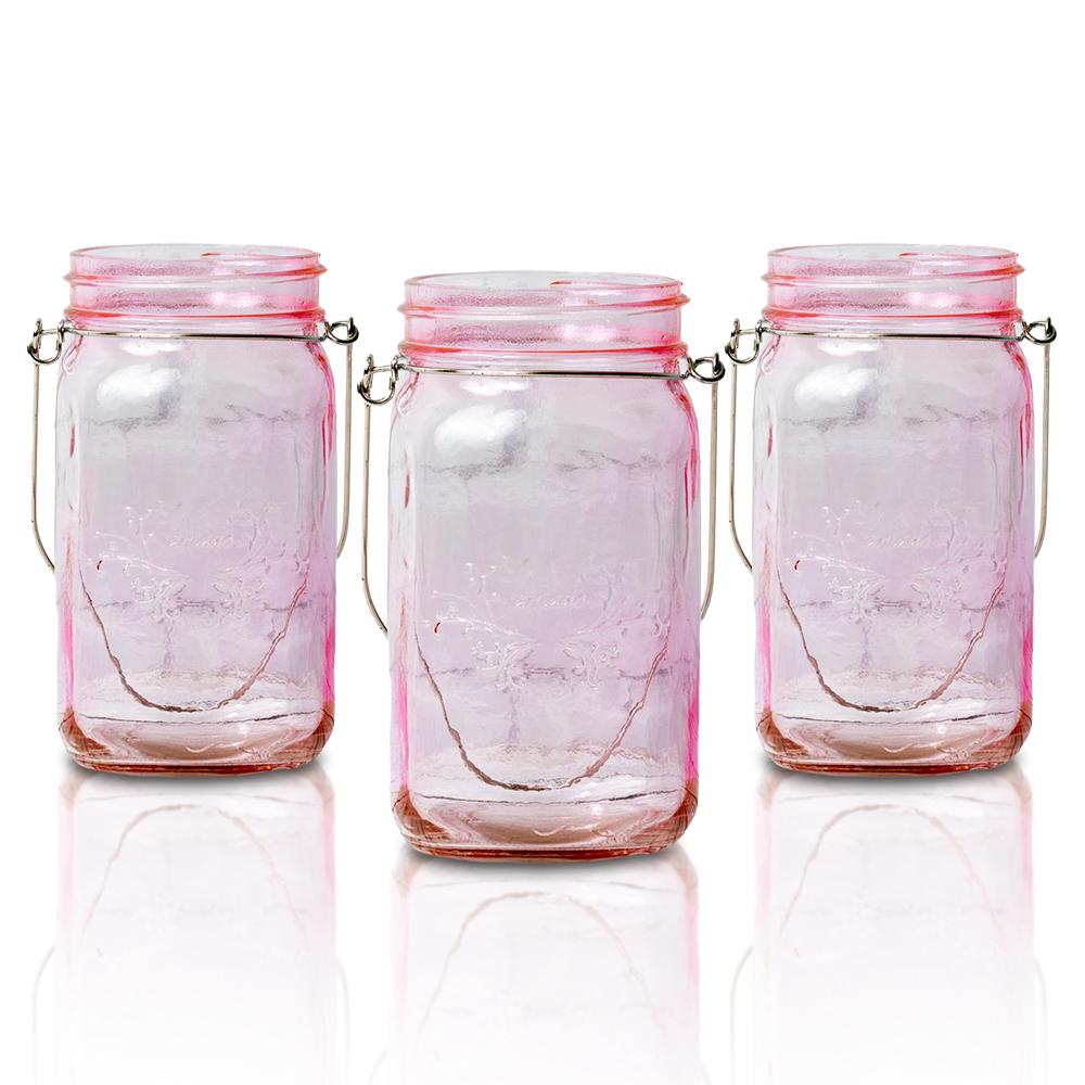  SINGLE Fantado Wide Mouth Light Pink Mason Jar w/ Handle, 32oz - AsianImportStore.com - B2B Wholesale Lighting and Decor