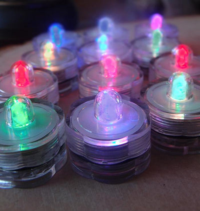 RGB Multi-Color LED Submersible Waterproof Flower Floral Tea Lights (12 PACK) - AsianImportStore.com - B2B Wholesale Lighting and Decor