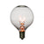 50 Socket Outdoor Commercial String Light Set, Clear Globe Bulbs, 54 FT Black Cord w/ E12 C7 Base, Weatherproof