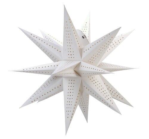 3-PACK + Cord | White Moravian Multi-Point 24" Illuminated Paper Star Lanterns and Lamp Cord Hanging Decorations - AsianImportStore.com - B2B Wholesale Lighting and Decor