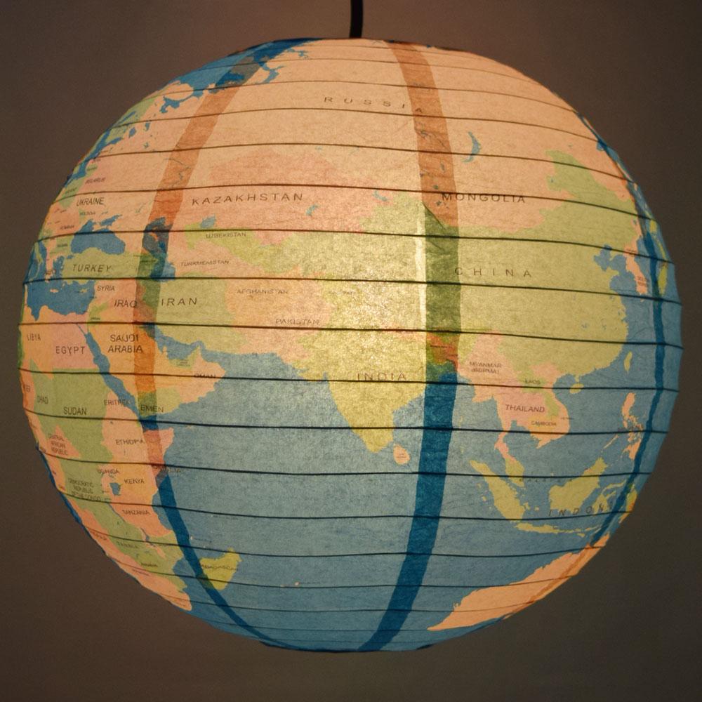 14" Geographical World Map Earth Globe Paper Lantern Hanging Classroom & Party Decoration - AsianImportStore.com - B2B Wholesale Lighting and Decor