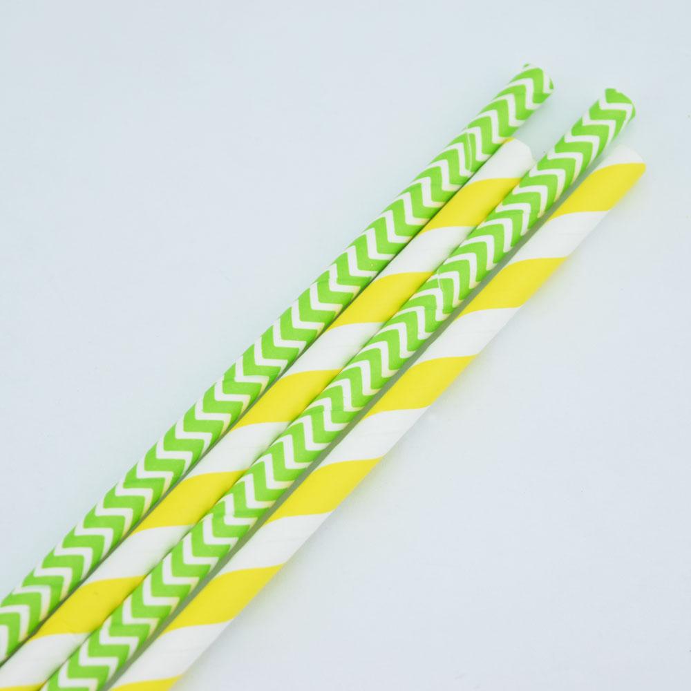  Green and Yellow Patterned St. Patrick's Day Party Paper Straws for Drinks (24 PACK) - AsianImportStore.com - B2B Wholesale Lighting and Decor
