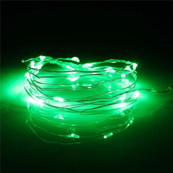 7.5 FT|20 LED Battery Operated Green Fairy String Lights With Silver Wire - AsianImportStore.com - B2B Wholesale Lighting and Decor