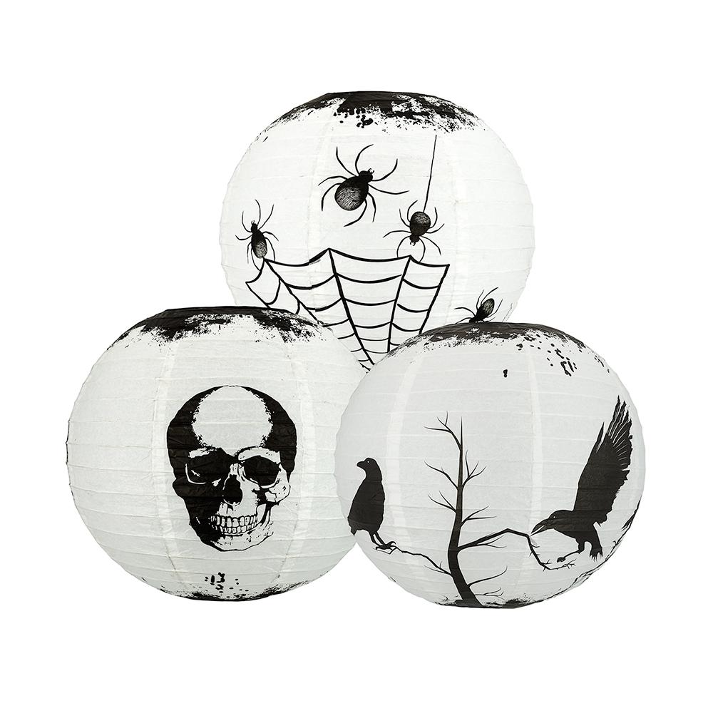 14" Halloween Dark Scary Stories COMBO 3-PACK Paper Lanterns, Hanging Decoration - AsianImportStore.com - B2B Wholesale Lighting and Decor