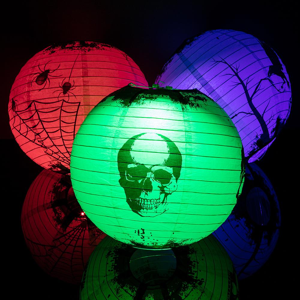 14" Halloween Scary Story Color Changing Paper Lanterns Lights w/ Remote (7-pc Party Pack) - AsianImportStore.com - B2B Wholesale Lighting and Decor
