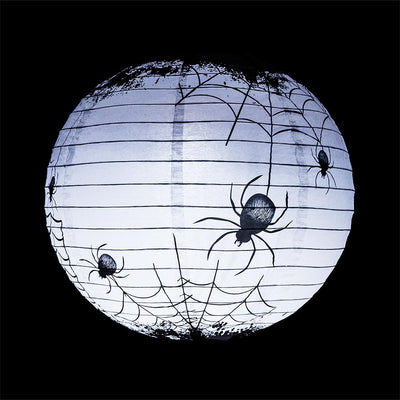 14" Halloween Spiders Spooky Bug Webs Paper Lantern, Hanging Decoration - AsianImportStore.com - B2B Wholesale Lighting and Decor