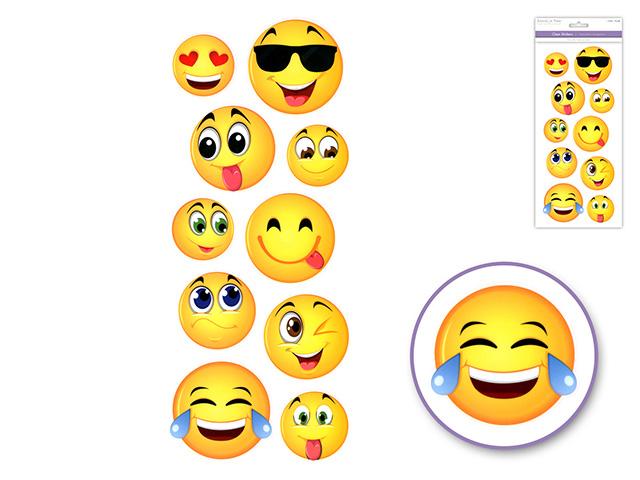  Large Happy Face Emoji Icon Stickers Round Messenger DIY (10pc Sheet) - AsianImportStore.com - B2B Wholesale Lighting and Decor