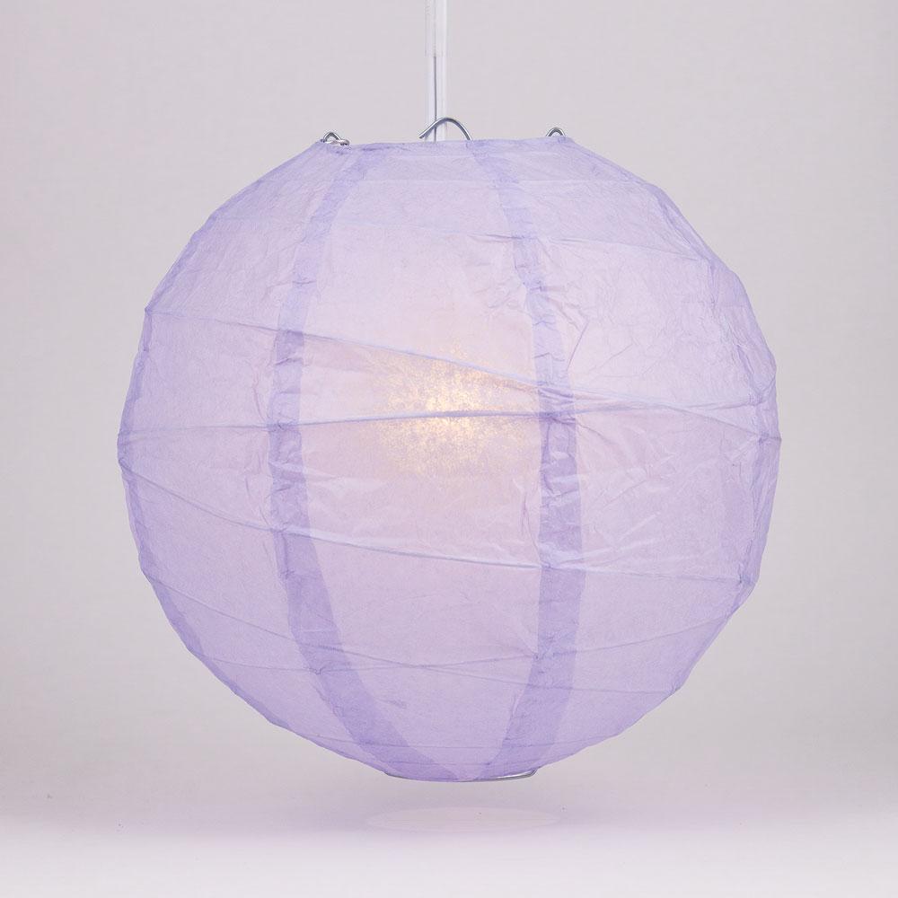 14" Lavender Round Paper Lantern, Crisscross Ribbing, Chinese Hanging Wedding & Party Decoration - AsianImportStore.com - B2B Wholesale Lighting and Decor