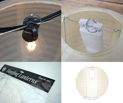 14" Irregular Ribbed White Shimmering Nylon Lantern, Durable, Hanging