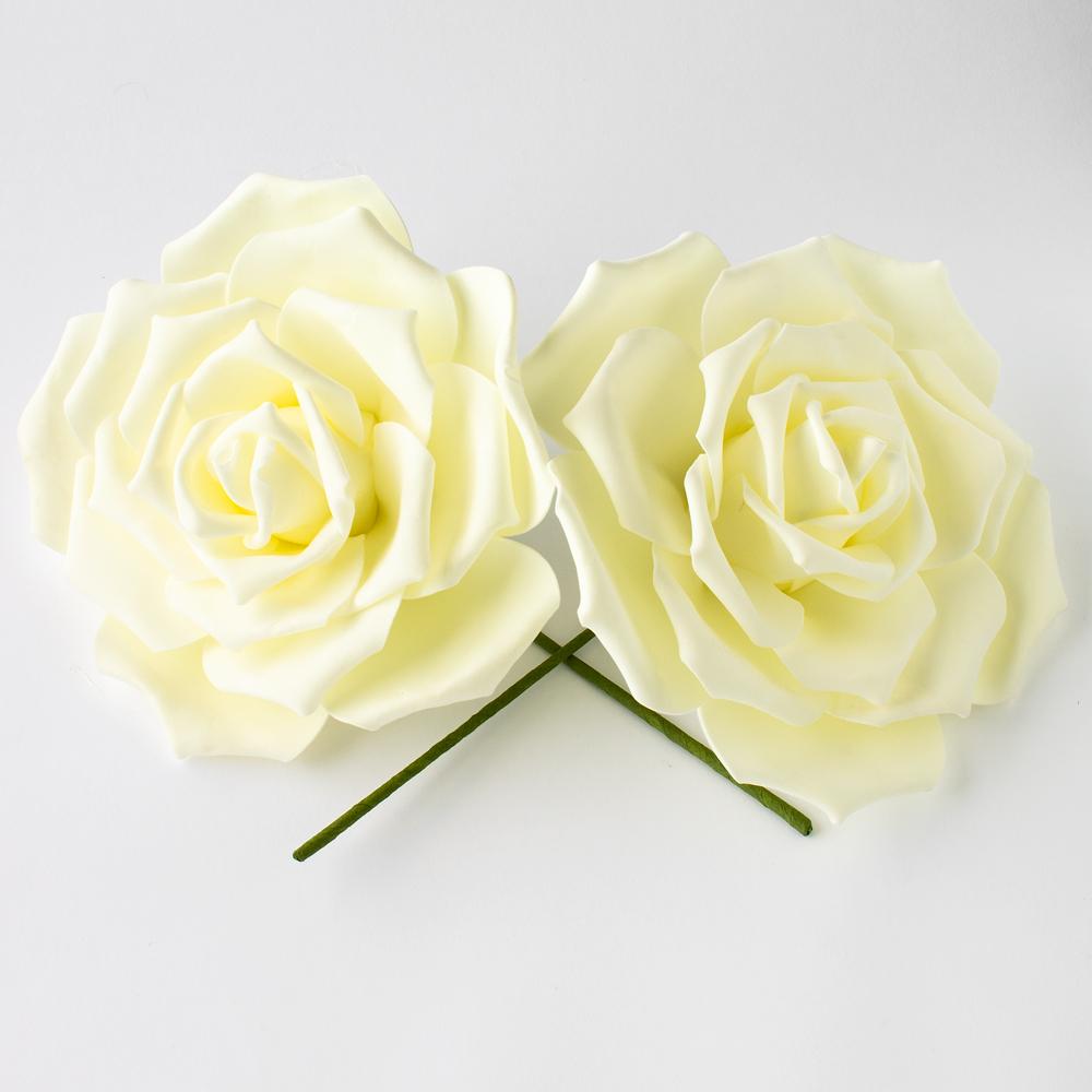 Large 12" Ivory Garden Rose Foam Flower Backdrop Wall Decor, 3D Premade (2-PACK)  for Weddings, Photo Shoots, Birthday Parties and more - AsianImportStore.com - B2B Wholesale Lighting and Decor