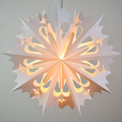 32" Large Winter Angel Snowflake Paper Star Lantern, Hanging Decoration - AsianImportStore.com - B2B Wholesale Lighting and Decor