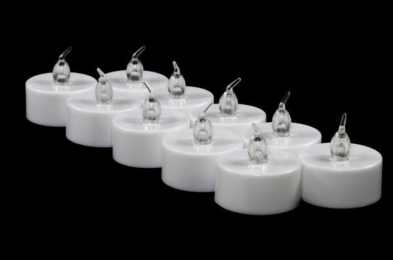 Amber Orange LED Battery Operated Flameless Tea Light - White Color Candles (108 PACK) - AsianImportStore.com - B2B Wholesale Lighting and Décor