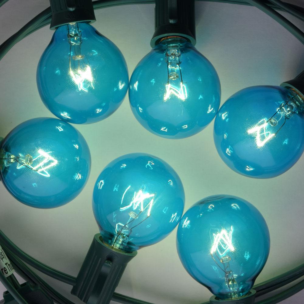 Replacement Transparent Blue 7-Watt Incandescent G40 Globe Light Bulbs, E12 Candelabra Base (25 PACK) - AsianImportStore.com - B2B Wholesale Lighting and Decor