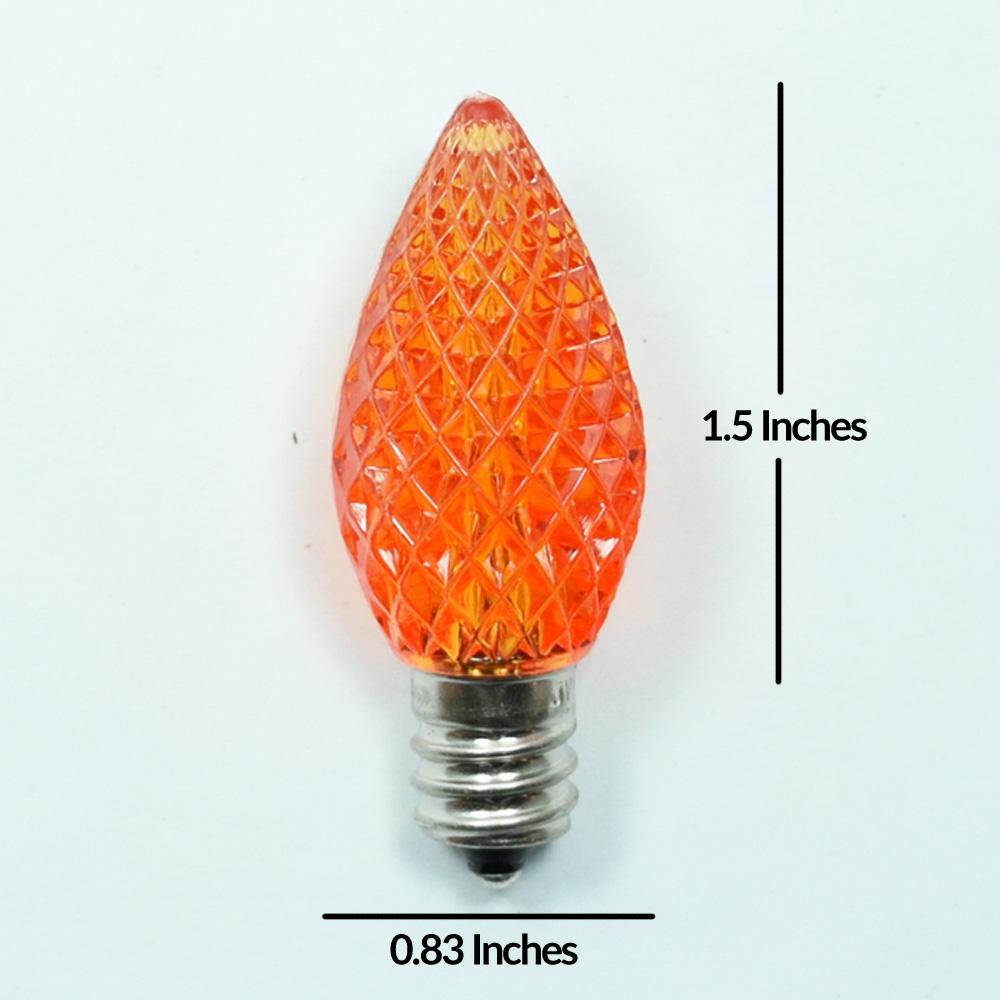 Replacement Multi-Color RGB 3 LED C7 Faceted Christmas Light Bulbs, E12 Candelabra Base (25 PACK) - AsianImportStore.com - B2B Wholesale Lighting and Decor