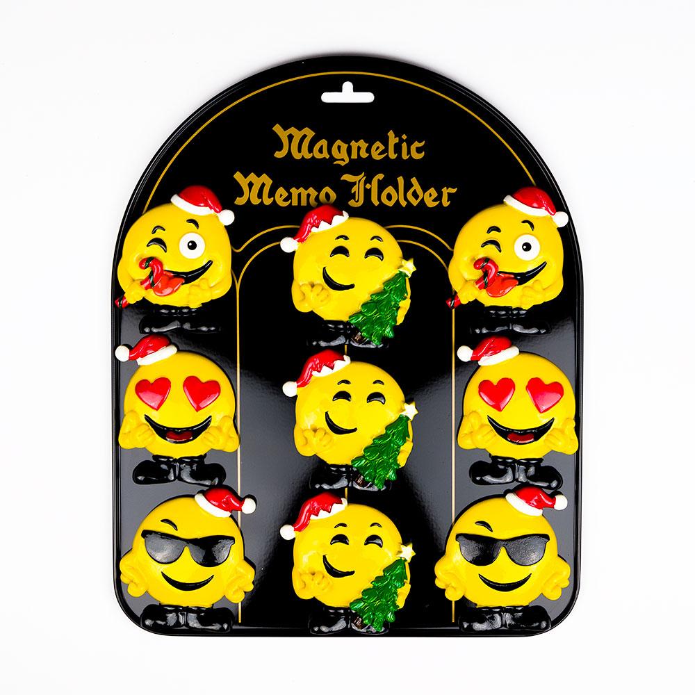 9-PC Christmas Happy Face Emoji Magnet Set w/ Metal Magnetic Board - AsianImportStore.com - B2B Wholesale Lighting and Decor