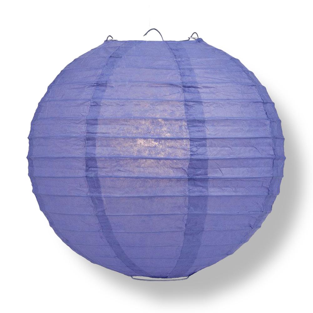 20" Astra Blue / Very Periwinkle Round Paper Lantern, Even Ribbing, Chinese Hanging Wedding & Party Decoration - AsianImportStore.com - B2B Wholesale Lighting and Decor