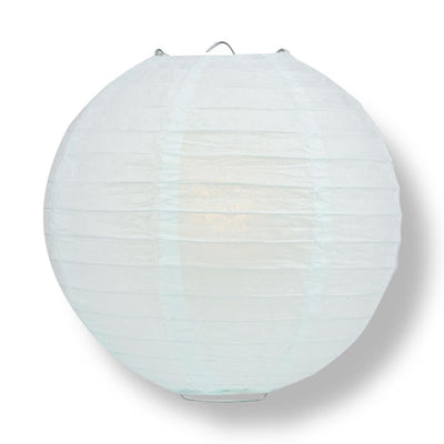 24" Arctic Spa Blue Round Paper Lantern, Even Ribbing, Chinese Hanging Wedding & Party Decoration - AsianImportStore.com - B2B Wholesale Lighting and Decor