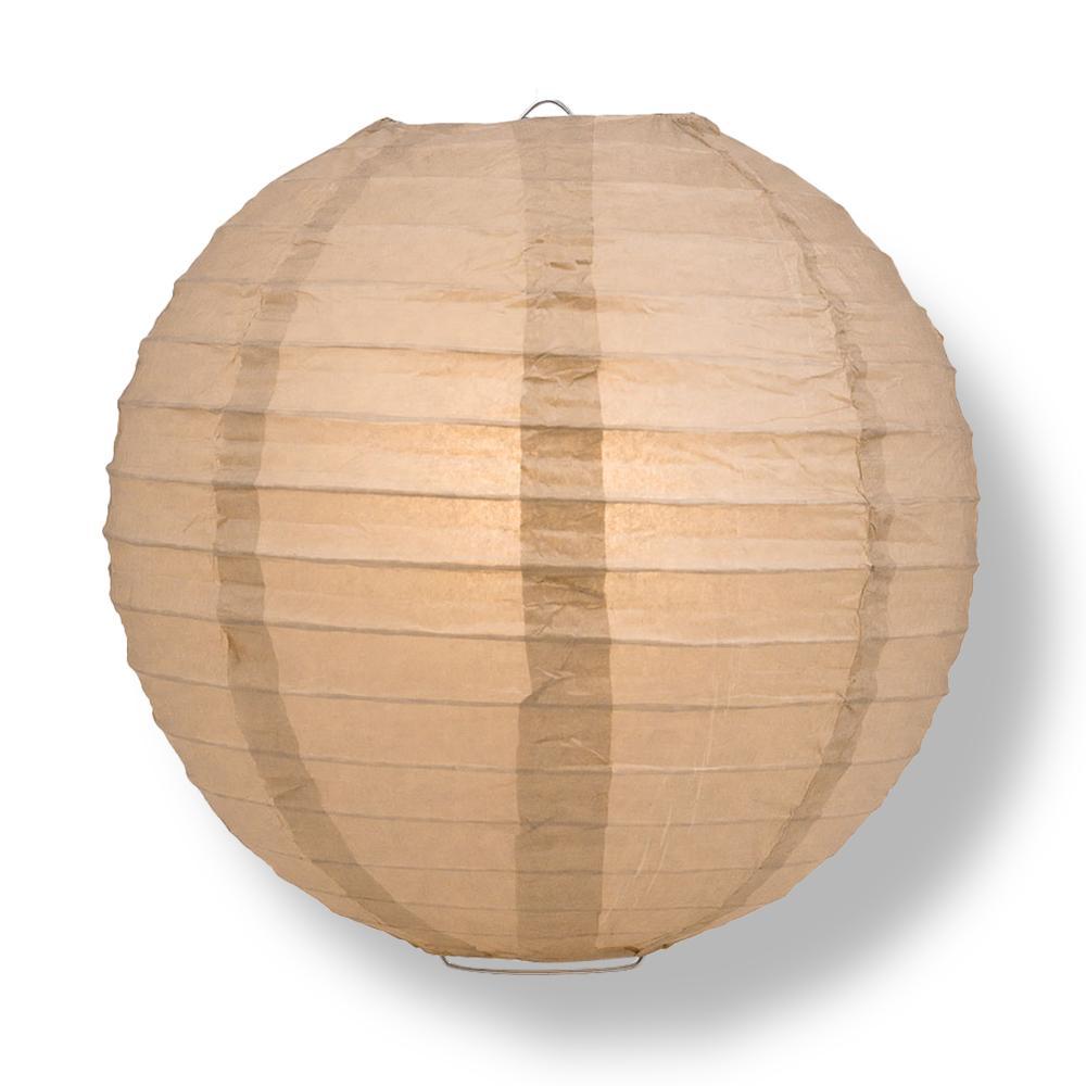 8" Dusty Sand Rose Round Paper Lantern, Even Ribbing, Chinese Hanging Wedding & Party Decoration - AsianImportStore.com - B2B Wholesale Lighting and Decor