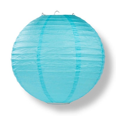8" Baby Blue Round Paper Lantern, Even Ribbing, Hanging Decoration - AsianImportStore.com - B2B Wholesale Lighting and Decor