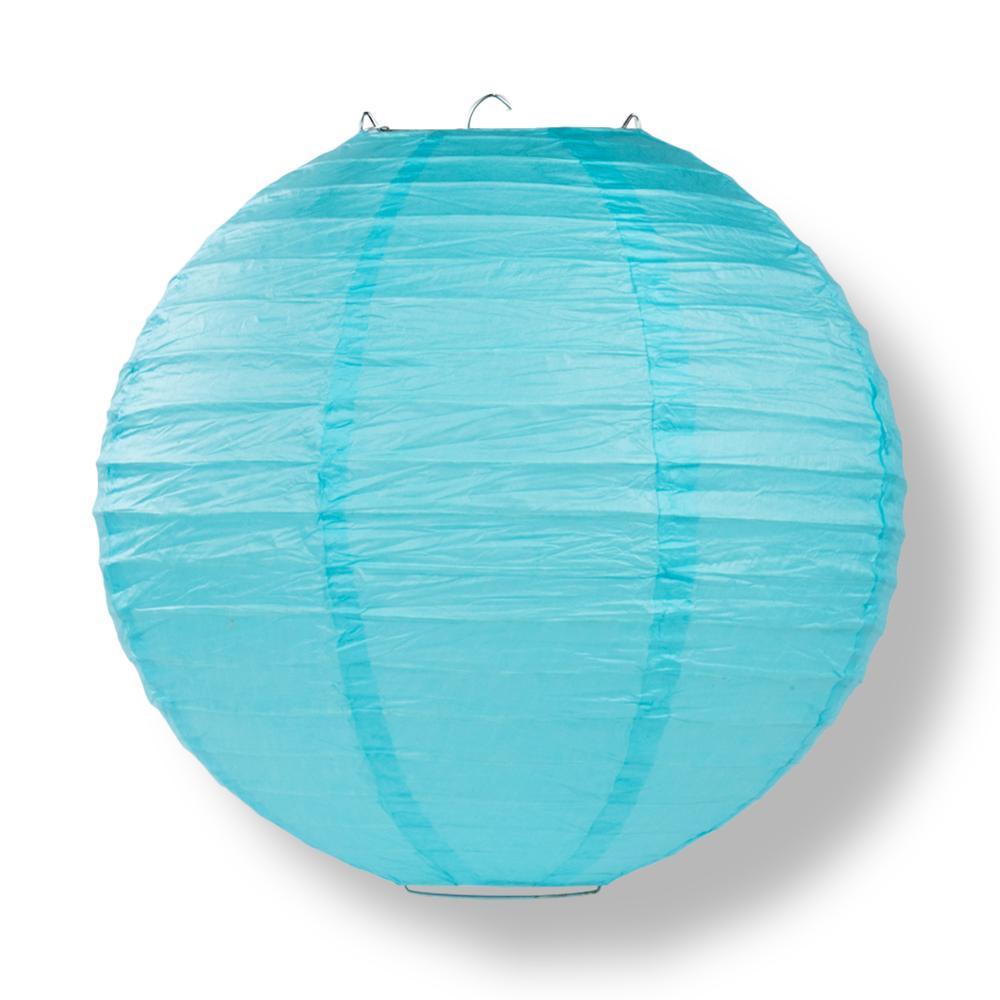 6" Baby Blue Round Paper Lantern, Even Ribbing, Chinese Hanging Wedding & Party Decoration - AsianImportStore.com - B2B Wholesale Lighting and Decor