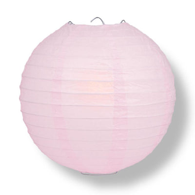 24" Pink Round Paper Lantern, Even Ribbing, Chinese Hanging Wedding & Party Decoration - AsianImportStore.com - B2B Wholesale Lighting and Decor