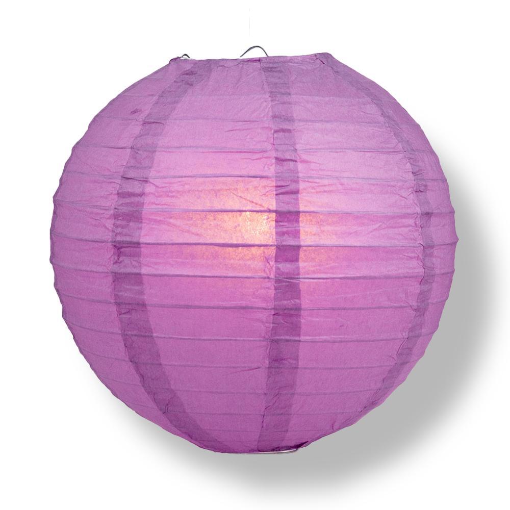 12" Violet / Orchid Round Paper Lantern, Even Ribbing, Chinese Hanging Wedding & Party Decoration - AsianImportStore.com - B2B Wholesale Lighting and Decor