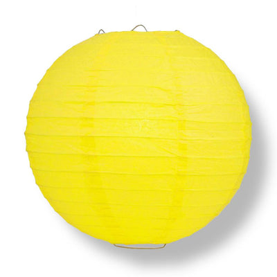 20" Yellow Round Paper Lantern, Even Ribbing, Chinese Hanging Wedding & Party Decoration - AsianImportStore.com - B2B Wholesale Lighting and Decor
