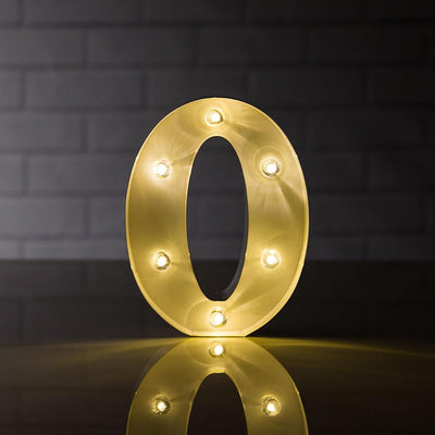 Marquee Light Number '0' LED Metal Sign (8 Inch, Battery Operated) - AsianImportStore.com - B2B Wholesale Lighting and Decor