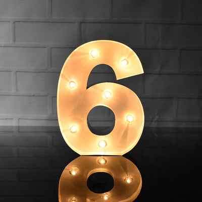Marquee Light Number '6' LED Metal Sign (8 Inch, Battery Operated) - AsianImportStore.com - B2B Wholesale Lighting and Decor