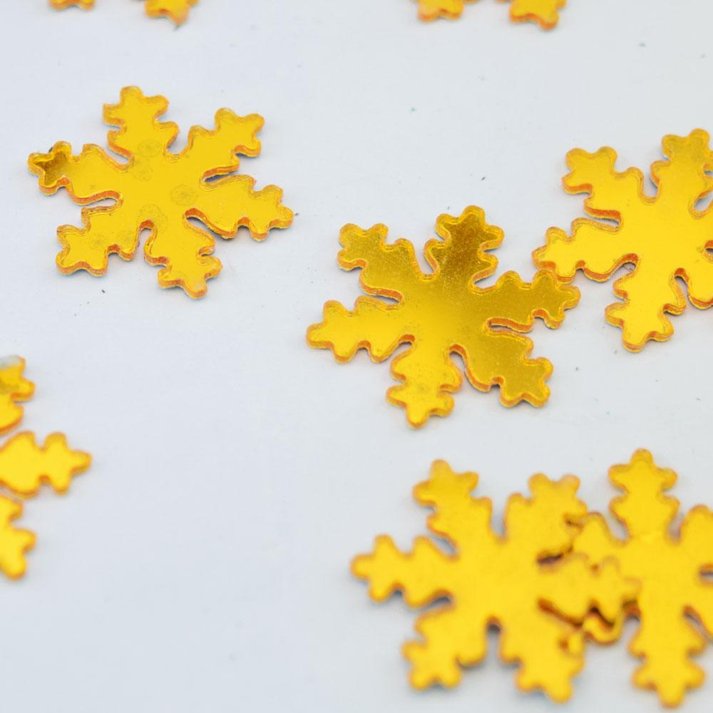  Gold Mirrored Christmas Holiday Snowflake Table Confetti / Sticker Decoration (42-PACK) - AsianImportStore.com - B2B Wholesale Lighting and Decor