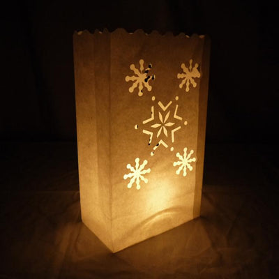 Multiple Snowflake Paper Luminaries / Luminary Lantern Bags Path Lighting (10 PACK) - AsianImportStore.com - B2B Wholesale Lighting & Decor since 2002