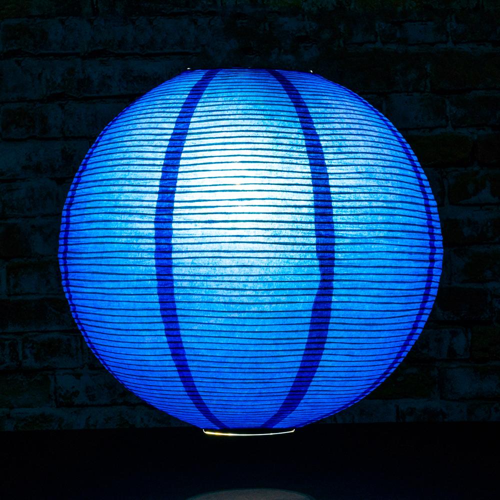 12" Navy Blue Fine Line Premium Even Ribbing Paper Lantern, Extra Sturdy - AsianImportStore.com - B2B Wholesale Lighting and Decor