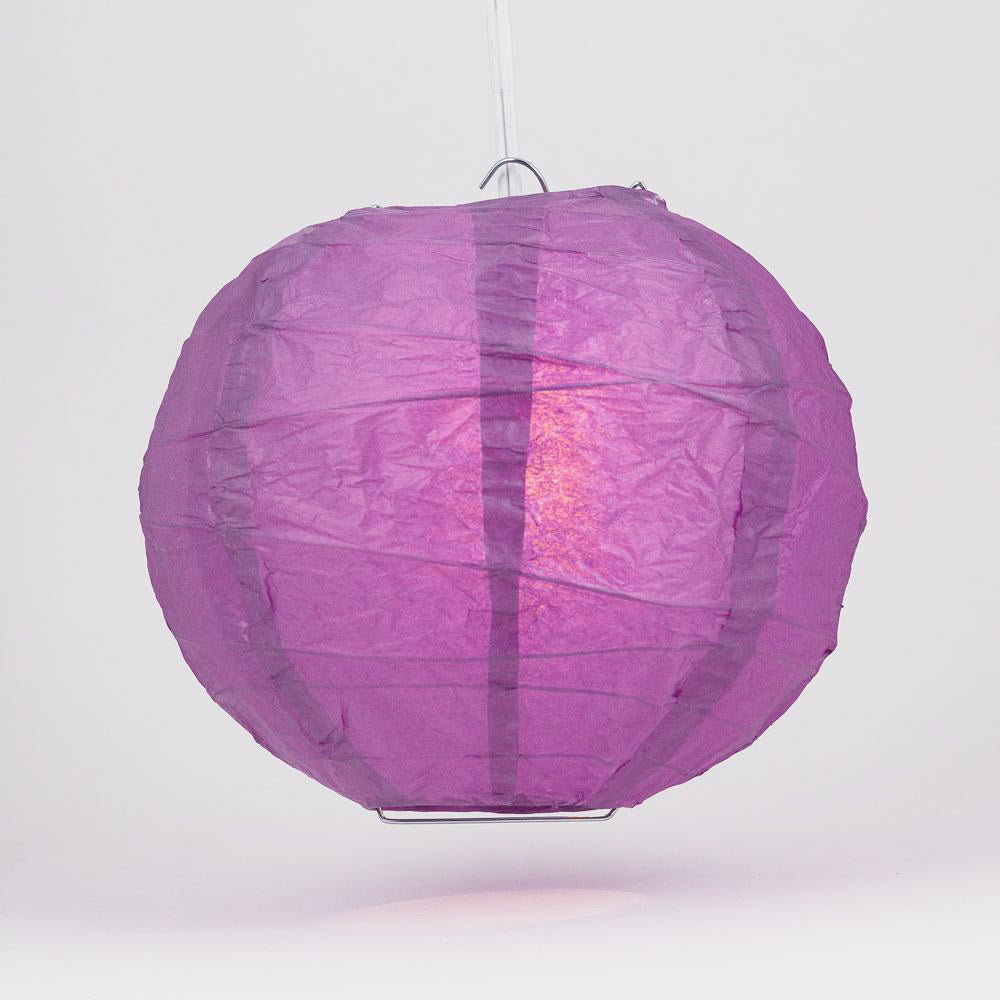 20" Violet / Orchid Round Paper Lantern, Crisscross Ribbing, Chinese Hanging Wedding & Party Decoration - AsianImportStore.com - B2B Wholesale Lighting and Decor