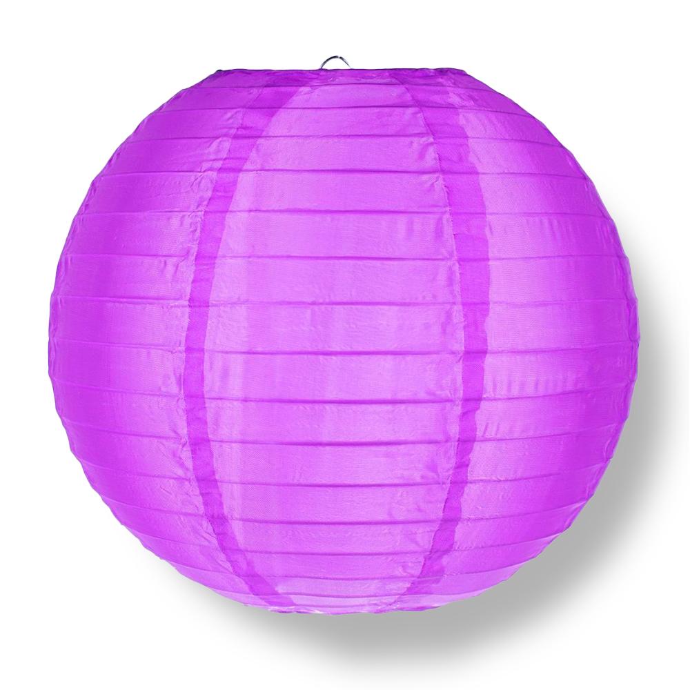4" Violet Round Shimmering Nylon Lantern, Even Ribbing, Hanging Decoration (10-Pack) - AsianImportStore.com - B2B Wholesale Lighting & Décor since 2002.