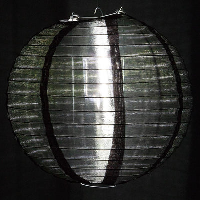 4" Black Round Shimmering Nylon Lantern, Even Ribbing, Hanging Decoration (10 PACK) - AsianImportStore.com - B2B Wholesale Lighting & Décor since 2002.