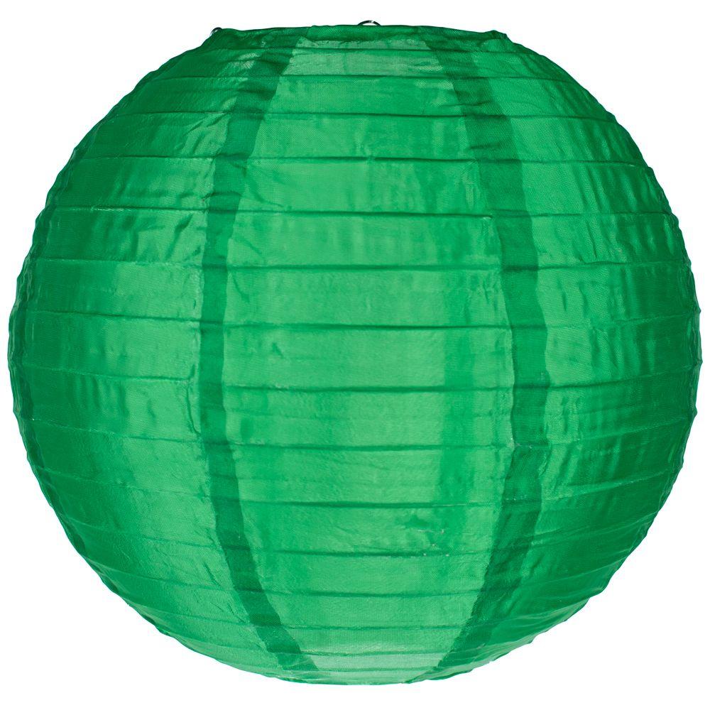 4" Emerald Green Round Shimmering Nylon Lantern, Even Ribbing, Hanging Decoration (10 PACK) - AsianImportStore.com - B2B Wholesale Lighting & Décor since 2002.