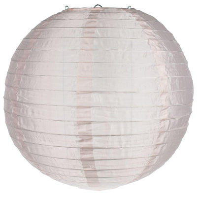 24" Rose Quartz Pink Shimmering Nylon Lantern, Even Ribbing, Durable, Hanging - AsianImportStore.com - B2B Wholesale Lighting & Décor since 2002.