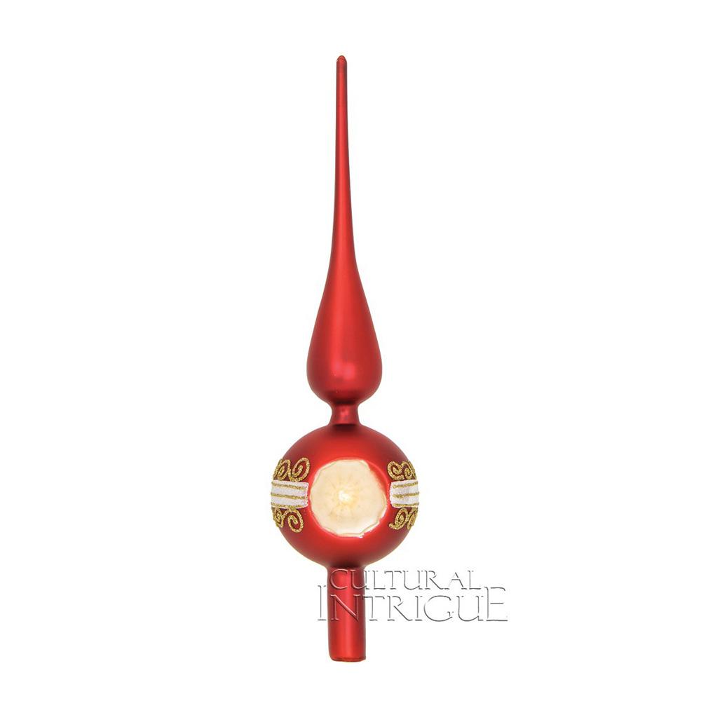 Red Vintage Indent Tree Topper - AsianImportStore.com - B2B Wholesale Lighting and Decor