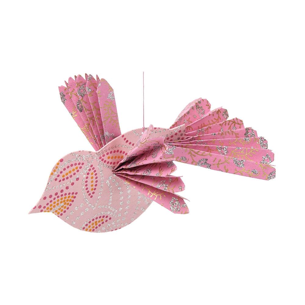 Pink Origami Paper Bird Ornament (mama sparrow, Single) - AsianImportStore.com - B2B Wholesale Lighting and Decor