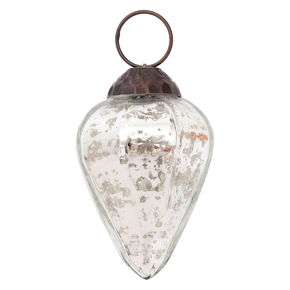 BLOWOUT (20 PACK) Small Mercury Glass Ornament (2.5-inch, Silver, Zoe Design, Single)